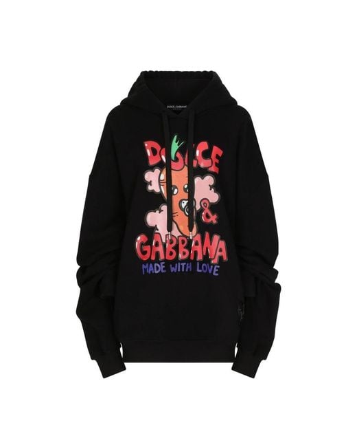 Dolce & Gabbana Black Graphic Print Hoodie