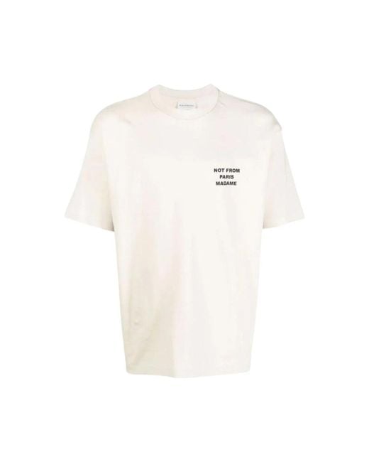 Drole de Monsieur Slogan t-shirt creme 100% baumwolle in White für Herren
