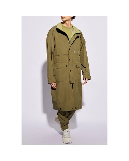 Single-Breasted Coats di Moncler in Green da Uomo
