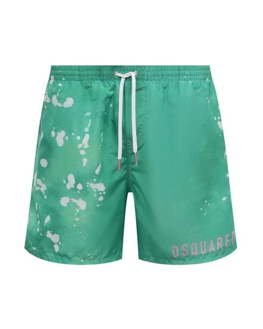DSquared² Badmode ,Groen ,Midnight Goth Boxer Midi in het Green voor heren
