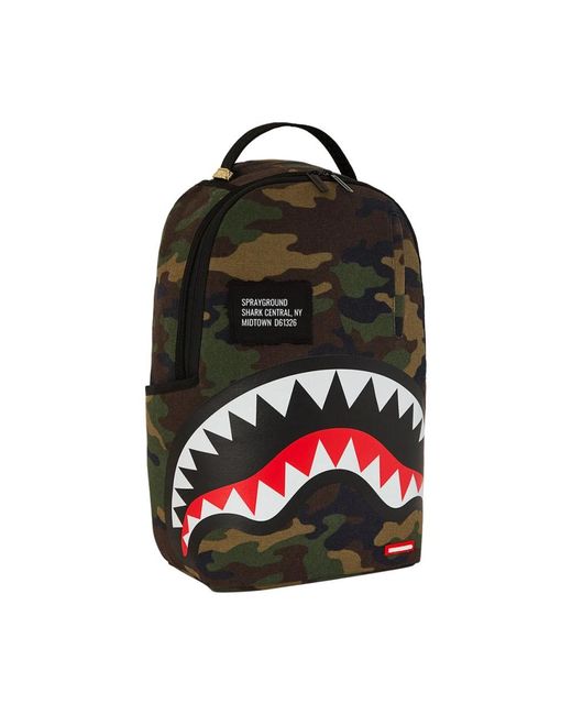 Sprayground Tassen ,Veelkleurig ,Shark Central Camo Dlxs Backpack in het Black voor heren