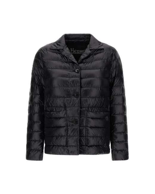 Herno Jassen ,Zwart ,Nylon Donsjack in het Black