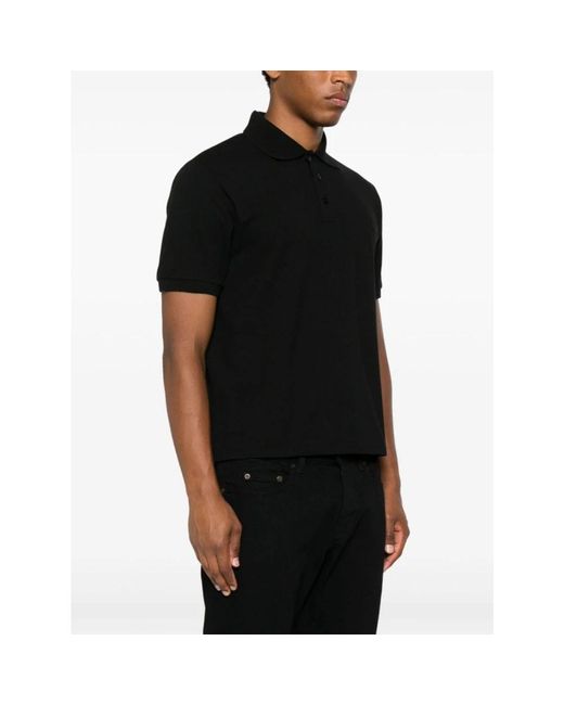Saint Laurent Piqué Poloshirt Met Cassandre-Borduurwerk in het Black voor heren