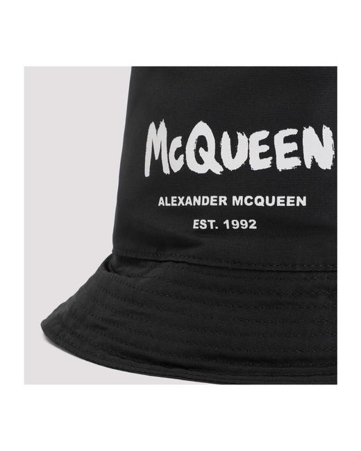 Alexander McQueen Schwarzer logo bucket hat in Black für Herren