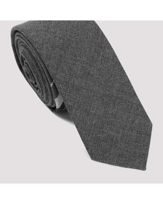Thom Browne Klassische graue wollstreifen krawatte in Gray für Herren