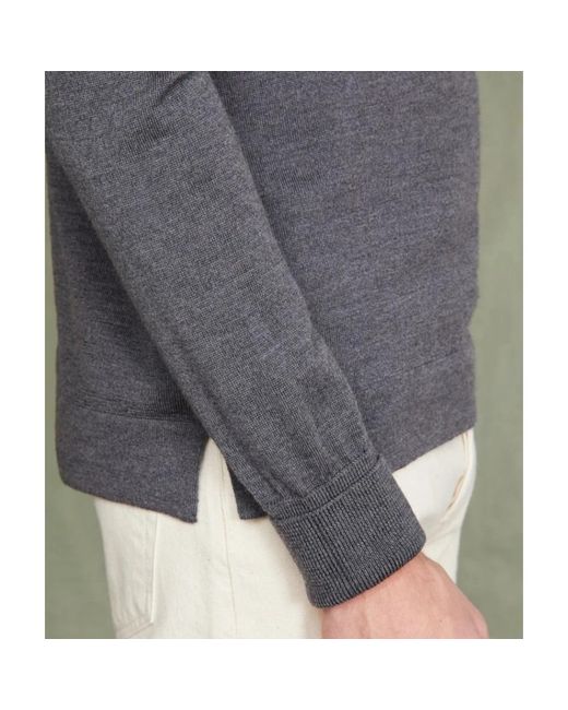 Officine Generale Blue Round-Neck Knitwear for men