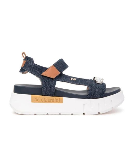 Nero Giardini Blue Flat Sandals