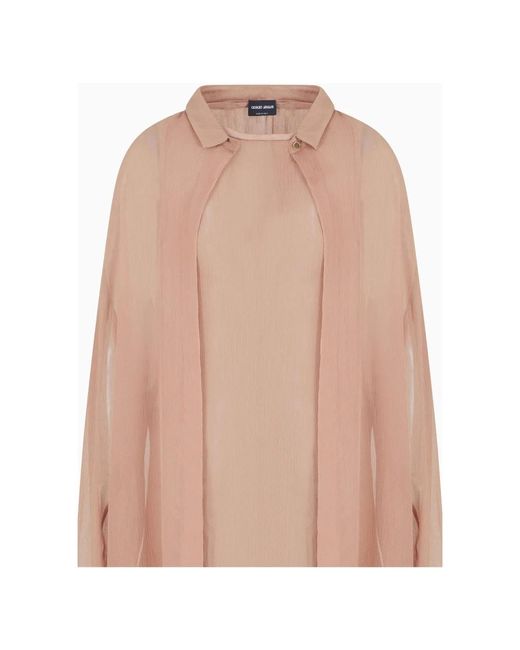Giorgio Armani Overhemden ,Bruin ,Rood Klei Shirt Voor Mannen in het Pink
