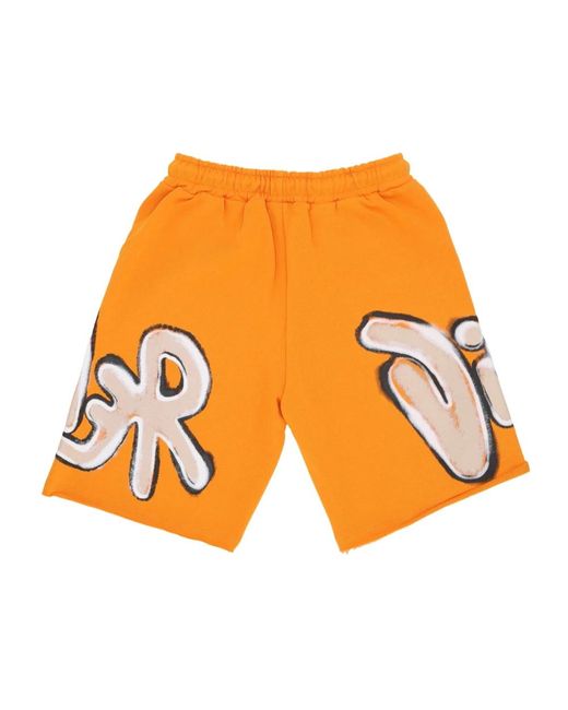 DISCLAIMER Orange Casual Shorts for men