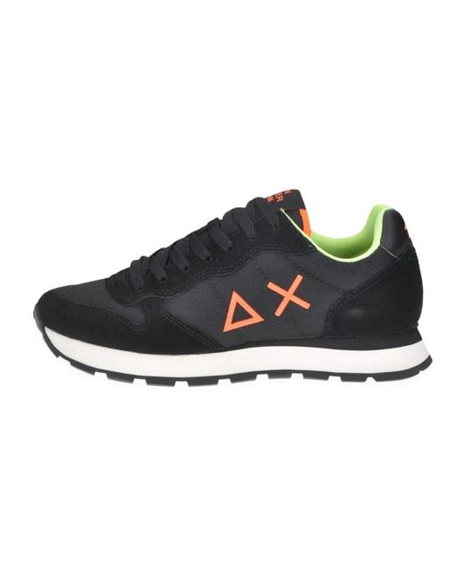 Sun 68 Fluorescerende Sneakers in het Blue voor heren