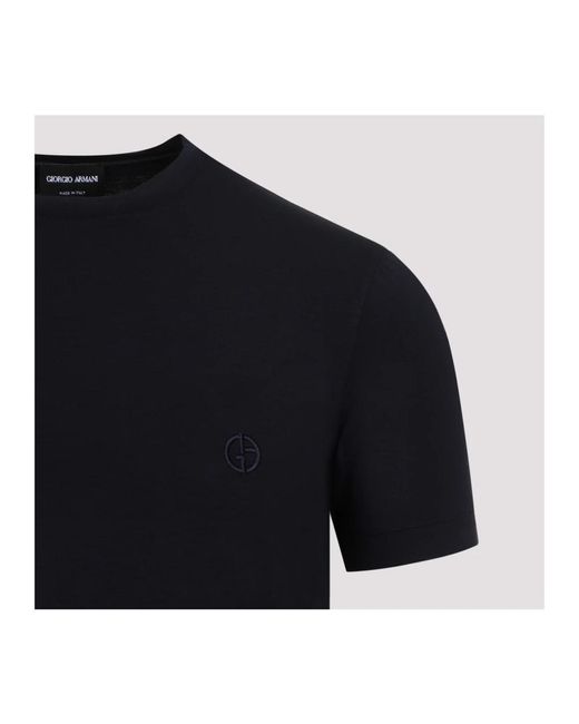 Giorgio Armani Navy blau t-shirt in Black für Herren