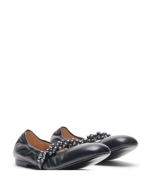 Stuart Weitzman Poppy Ballet Flat in het Black