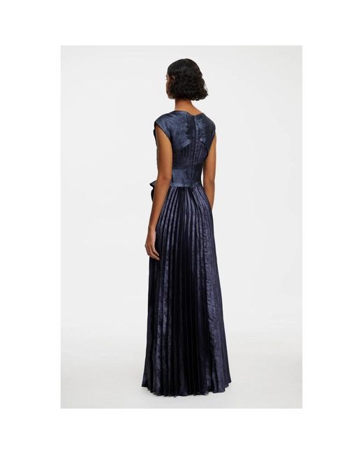 Acler Blue Metallic Maxi Kleid