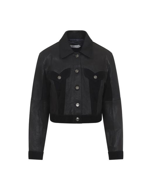 Versace Leather Slim Blouson in het Black