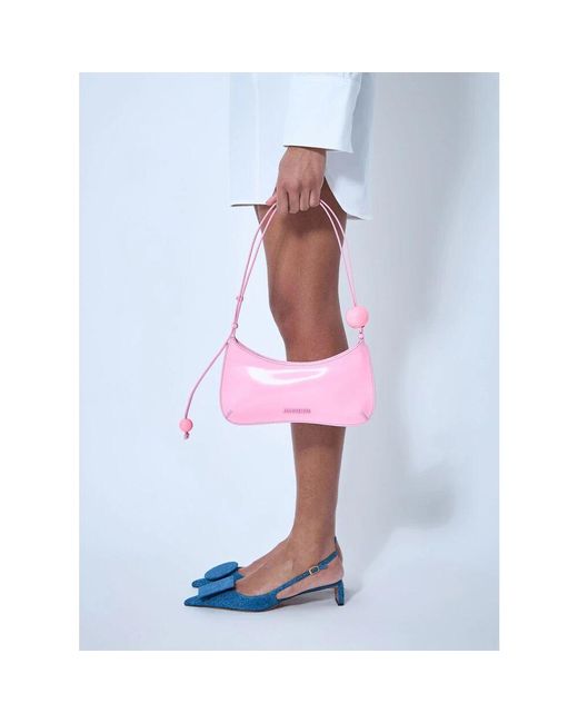 Jacquemus Pink Perlen-Schultertasche Mit Perlenhenkel