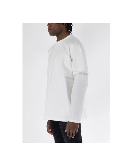 Jil Sander Doppellagiges langarm-t-shirt in White für Herren