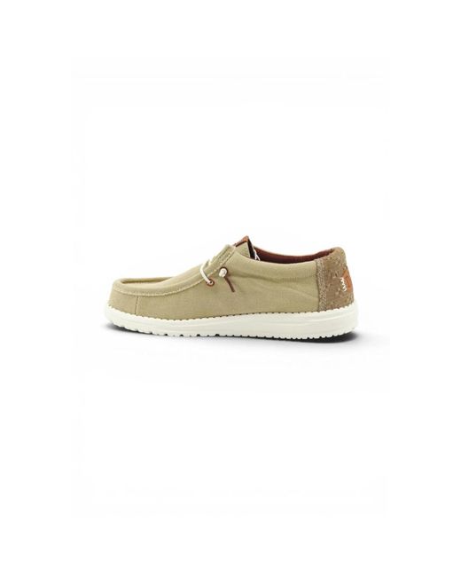 HeyDude White Laced Shoes for men