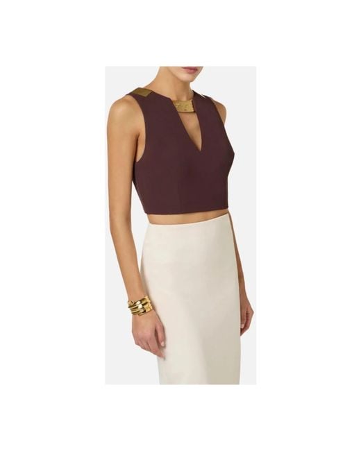 Elisabetta Franchi Purple Sleeveless Tops