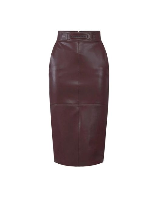 Elisabetta Franchi Purple Leather Skirts