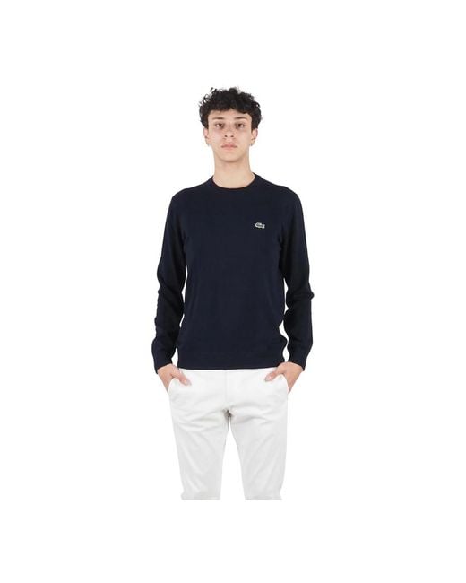 Lacoste Blue Round-Neck Knitwear for men