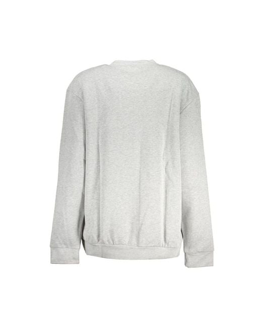 Roberto Cavalli Hoodies & Sweatvesten ,Grijs ,Katoen Grijs Geborduurd Sweatshirt Met Ronde Hals in het Gray voor heren