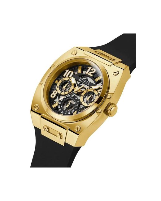 Guess Armbanduhr prodigy silicon schwarz 43mm gw0569g2 in Metallic für Herren