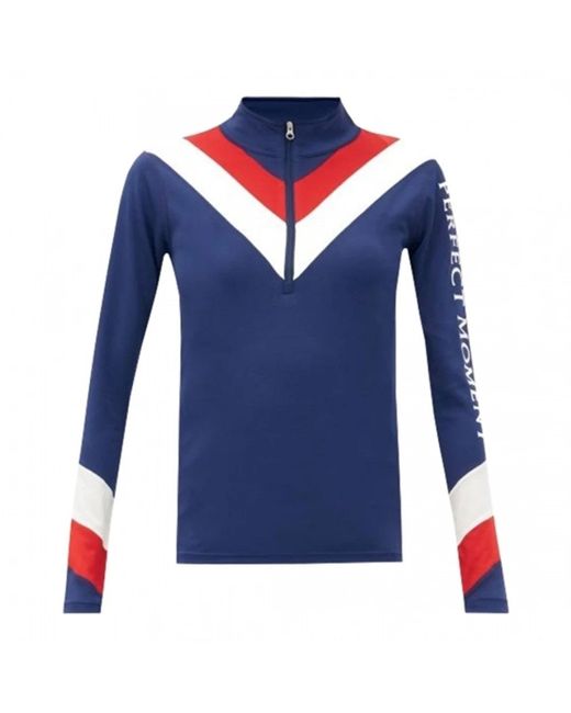 Perfect Moment Blue Long Sleeve Tops