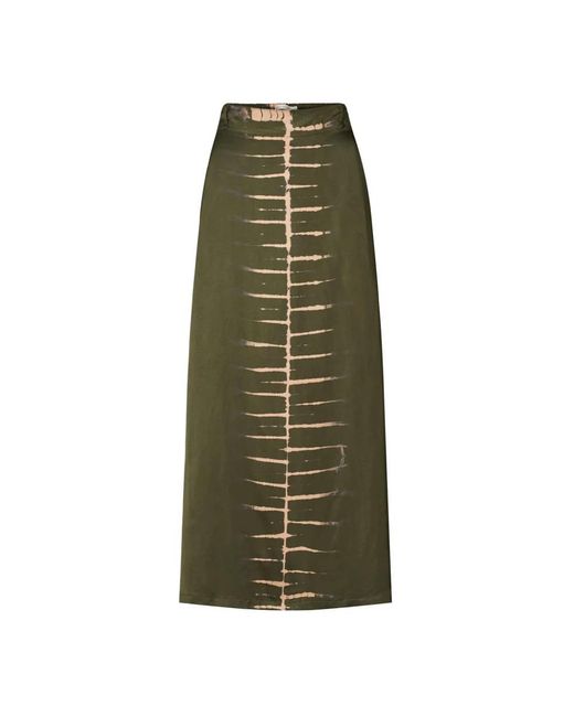 Rabens Saloner Green Maxi Skirts