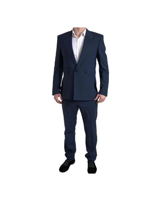 Dolce & Gabbana Blue Single Breasted Suits for men