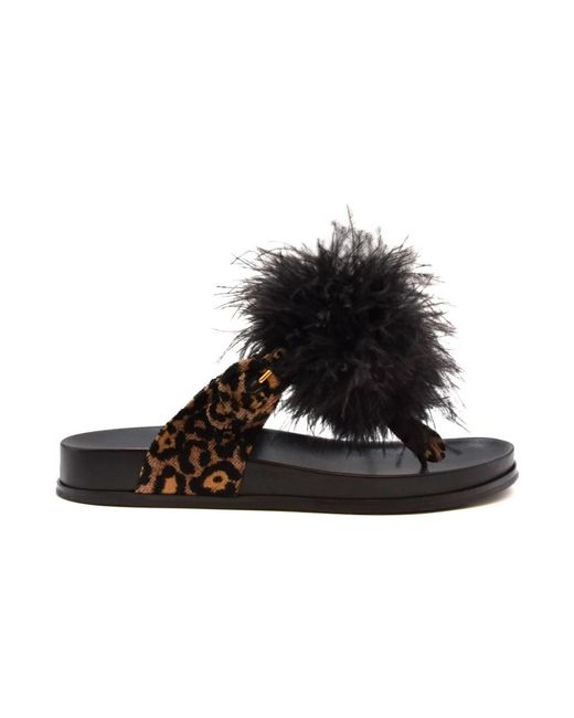 Aquazzura Black Flip Flops