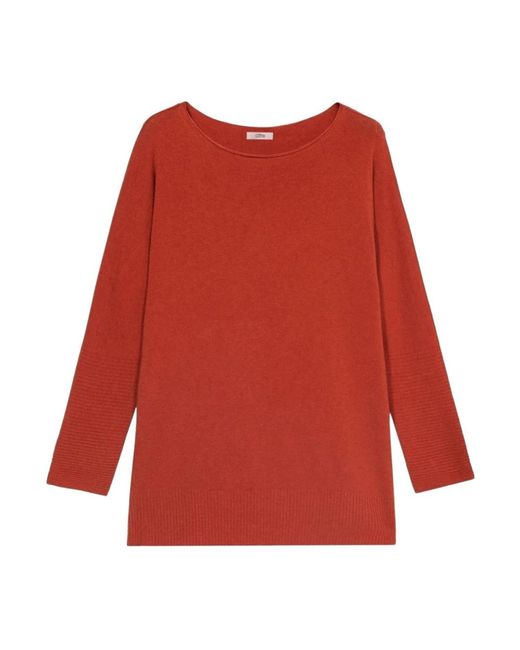 Oltre Oversized Viscose Blend Trui in het Red