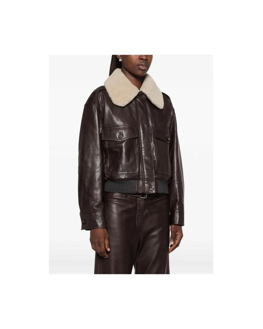 Brunello Cucinelli Black Leather Jackets