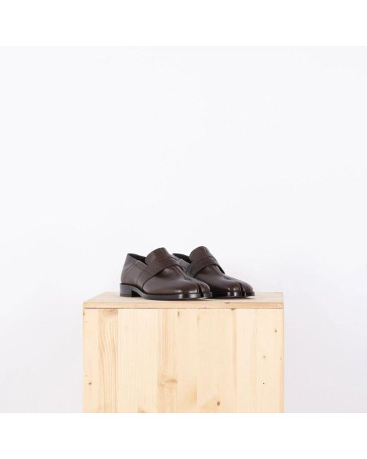 Maison Margiela Brown Tabi mokassin braun leder