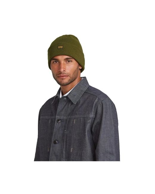 G-Star Accessoires ,Groen ,Katoen Effo Long Beanie in het Green voor heren