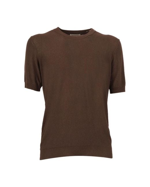 Kangra Brown Round-Neck Knitwear for men