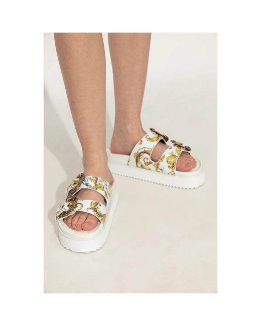 Versace Jeans Couture Metallic Sliders