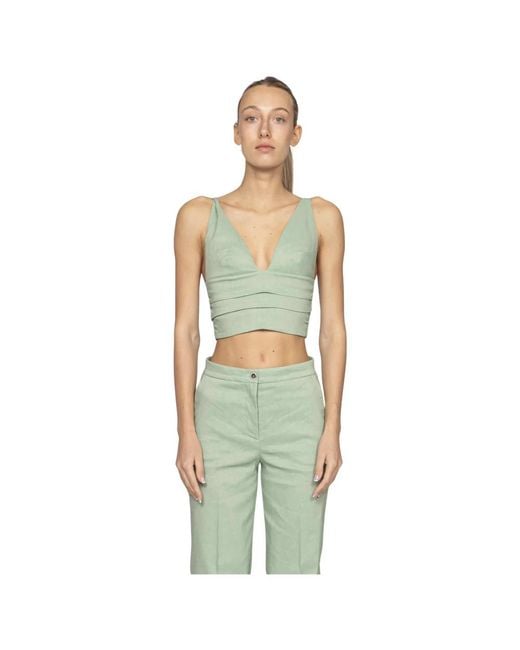 Pinko Green Sleeveless Tops