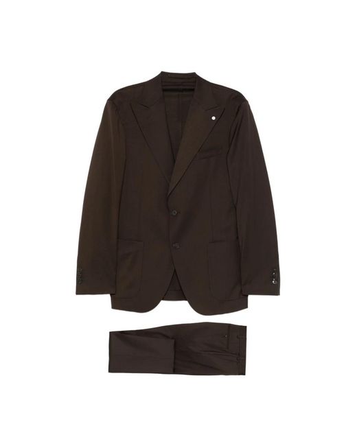 Luigi Bianchi Black Single Breasted Suits for men