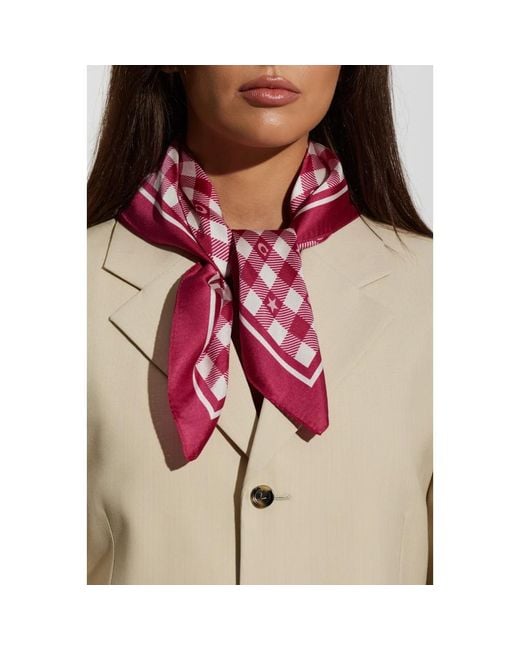 COACH Red Gingham Play Seidenschal