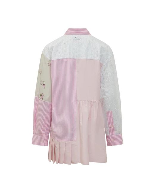 MSGM Overhemden ,Veelkleurig ,Abito in het Purple