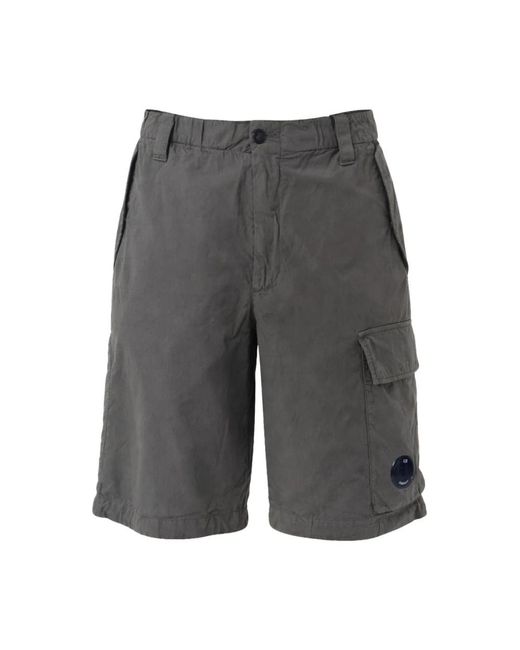 C P Company Gray Casual Shorts for men