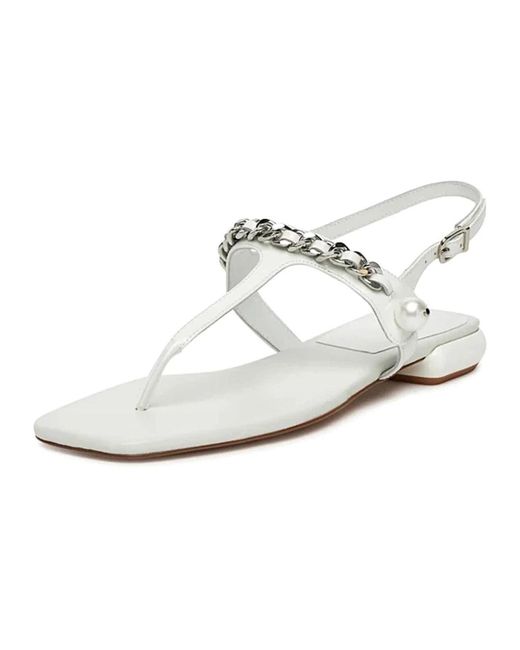 Miu Miu White Flat Sandals
