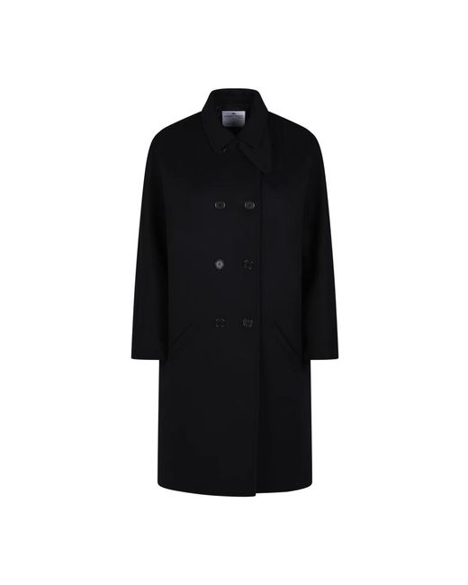 Courreges Wool Oversize Coat in het Black