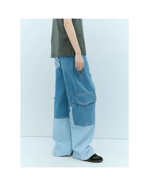 Ganni Blue Jeans mit kontrastpaneelen