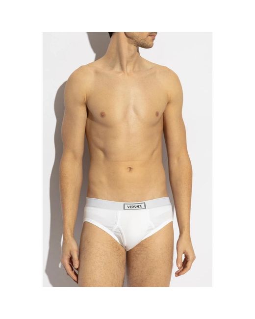Versace Ondergoed ,Wit ,Katoen 90S Vintage Logo Slips in het White voor heren