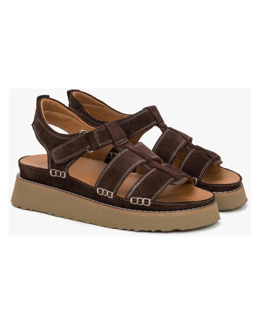 ESTRO Brown Flat Sandals