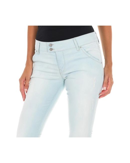 Met Rechte Jeans in het Blue