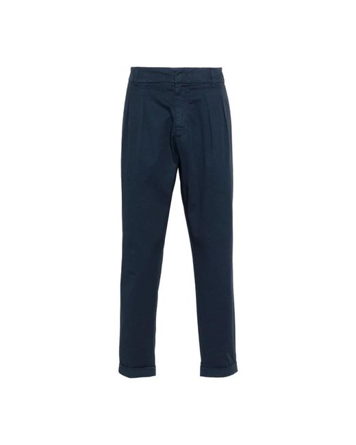 Dondup Blue Straight Trousers for men
