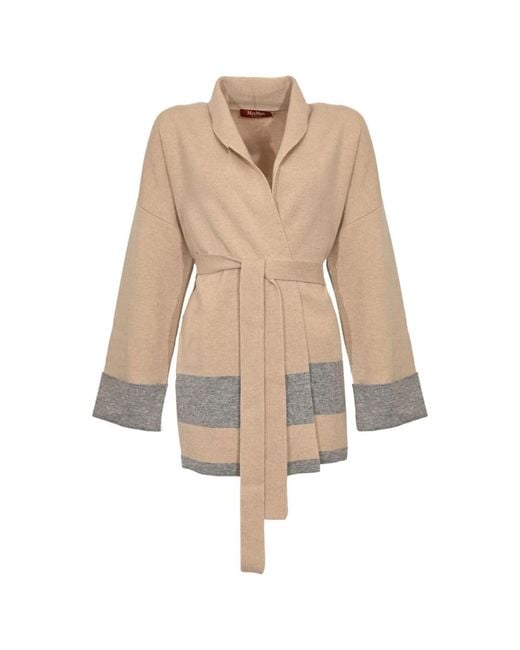 Max Mara Truien & Vesten ,Wol Gentile Coat in het Natural