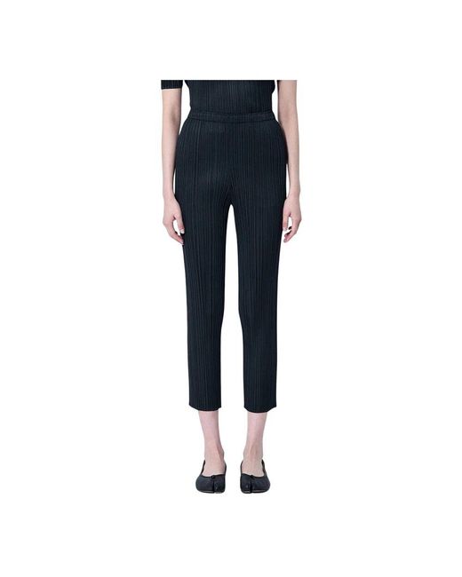 Issey Miyake Blue Plissierte Hose Mit Mittlerer Taille